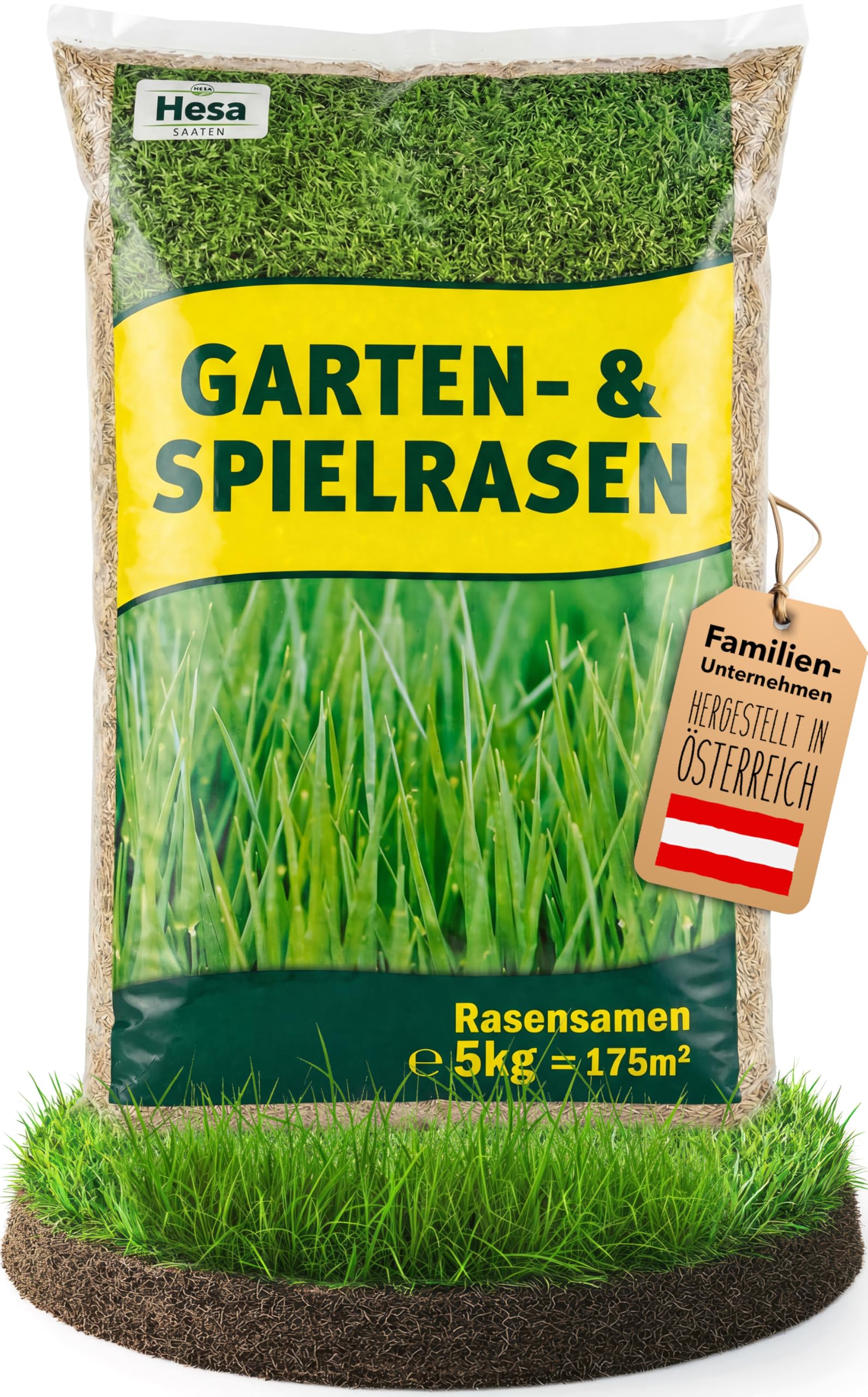 Hesa Césped de jardín universal, 5 kg para aprox. 175 m², semillas de césped de calidad para jardines domésticos y superficies residuales, fácil de limpiar y germinar rápidamente