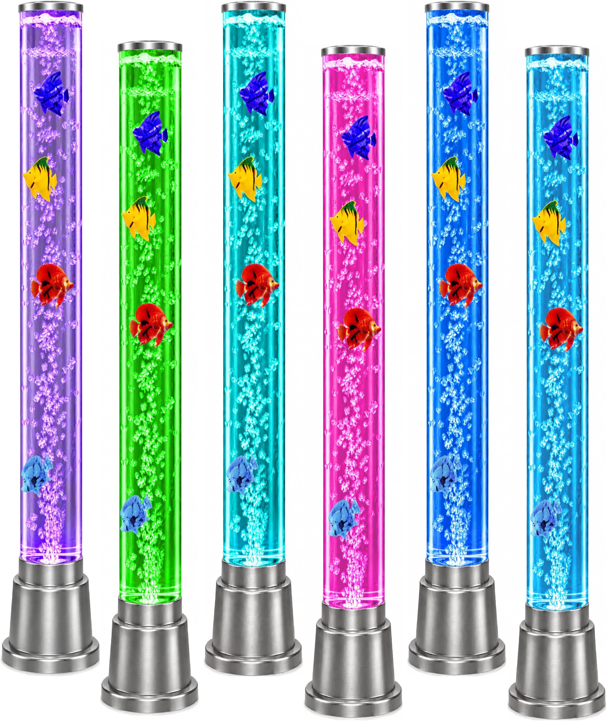 Shop LC Delivering Joy Fish Lamp Sensory Bubble Tube Lamps Aquarium Night Light 6 LED Color Changing Tubes Table Lamp Lava Bedroom Lamps Home Decor Desk Fish Tank Gifts Men 1.9FT (Plastic)