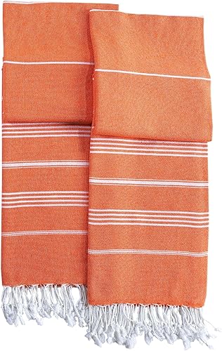 Miniatura 4 de Paquete de 2 toallas de playa turcas 100% algodón, peshtemal, toalla fina para viajes, camping, baño, sauna, playa, gimnasio, piscina, manta de