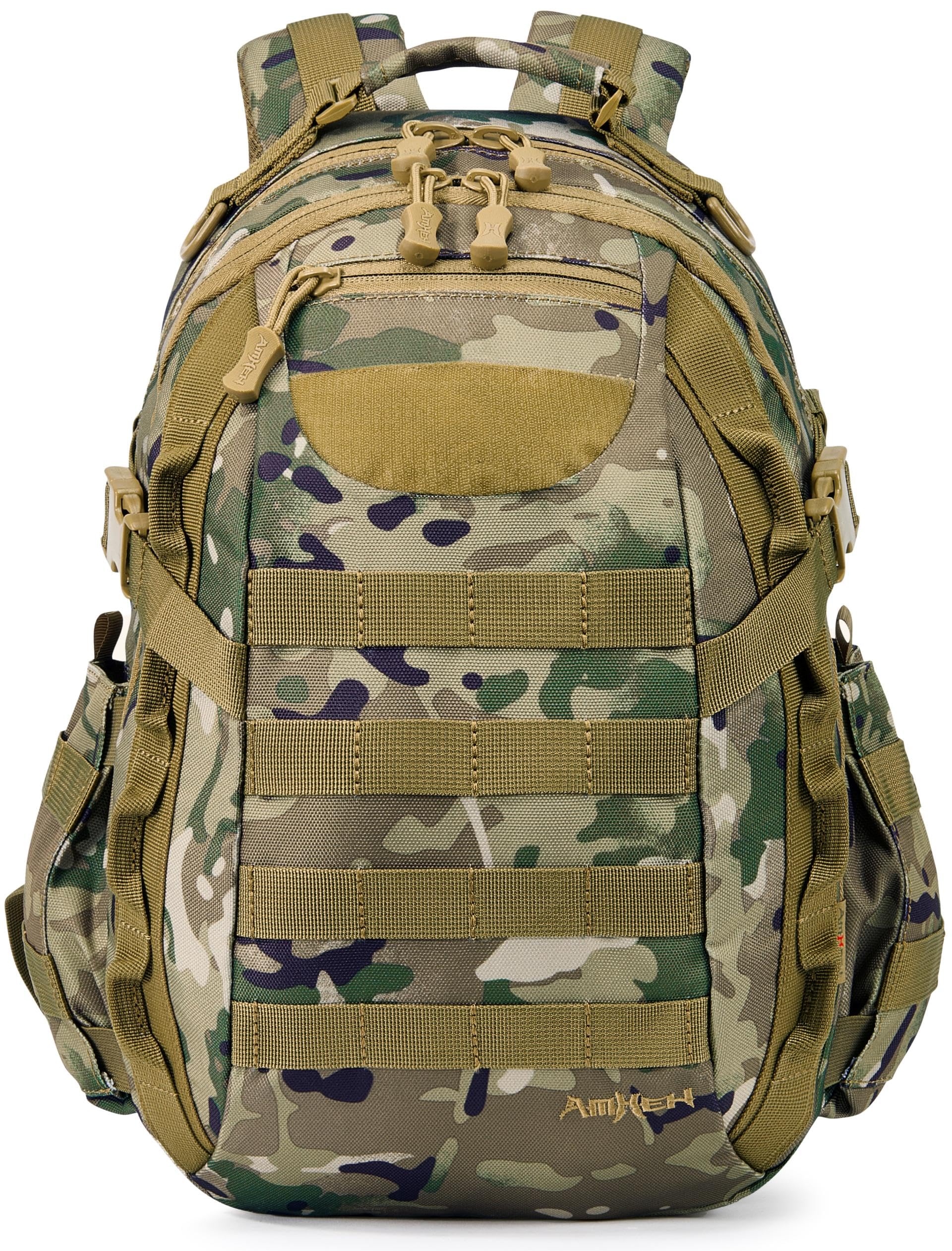 21L Small Tactical Backpack Fit 12 Inch Laptop Water Bottle Holder 1050D fabric Molle Daily Work Travel Hiking