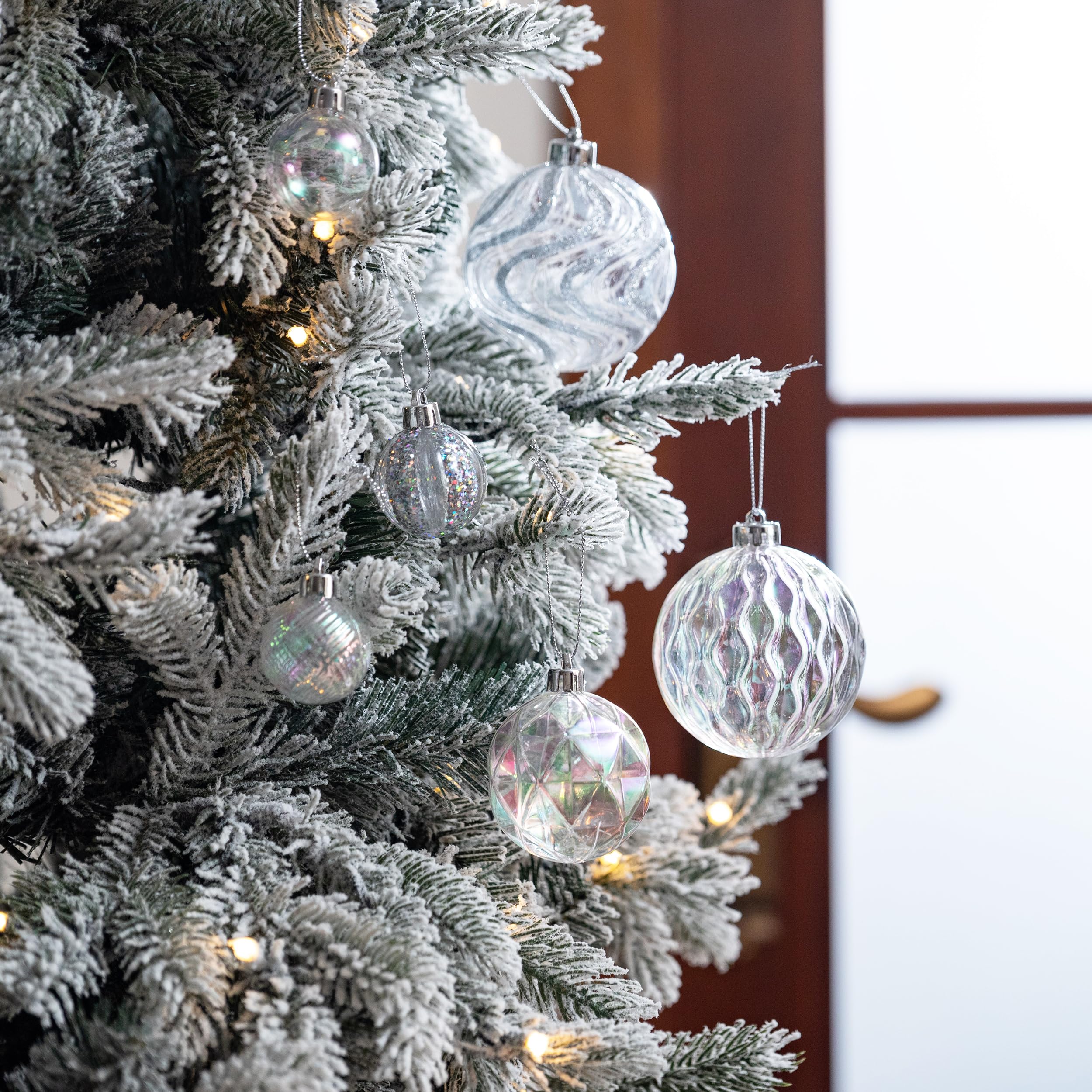 Valery Madelyn Lot de 50 décorations de Noël incassables pour Sapin de Noël, décorations de Noël Transparentes et Transparentes à Suspendre pour l'été, la Plage, la côte, l'océan Nautique, la mer