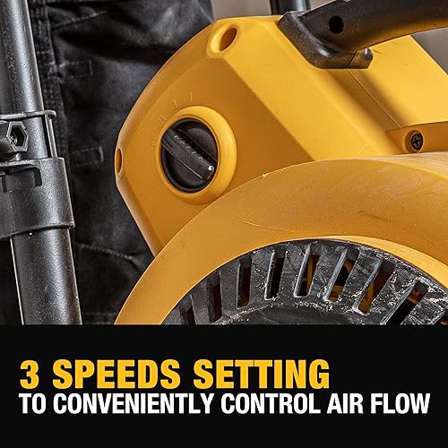 Miniatura 7 de DEWALT Soplador de Aire de 3/4 HP, Ventilador de Piso de 3 Velocidades MAX 1800 CFM, Ventilador Soplador Portátil Utilitario, DXAM-2818 Amarillo