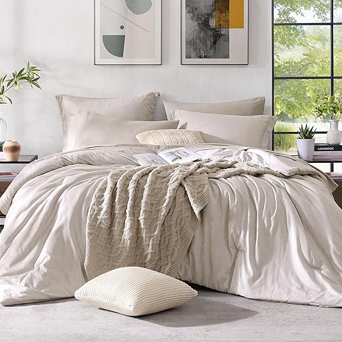 Miniatura 10 de Monbix Juego de ropa de cama con edredón tamaño matrimonial de 7 piezas, edredón reversible de color verde oliva para cama tamaño matrimonial, juego