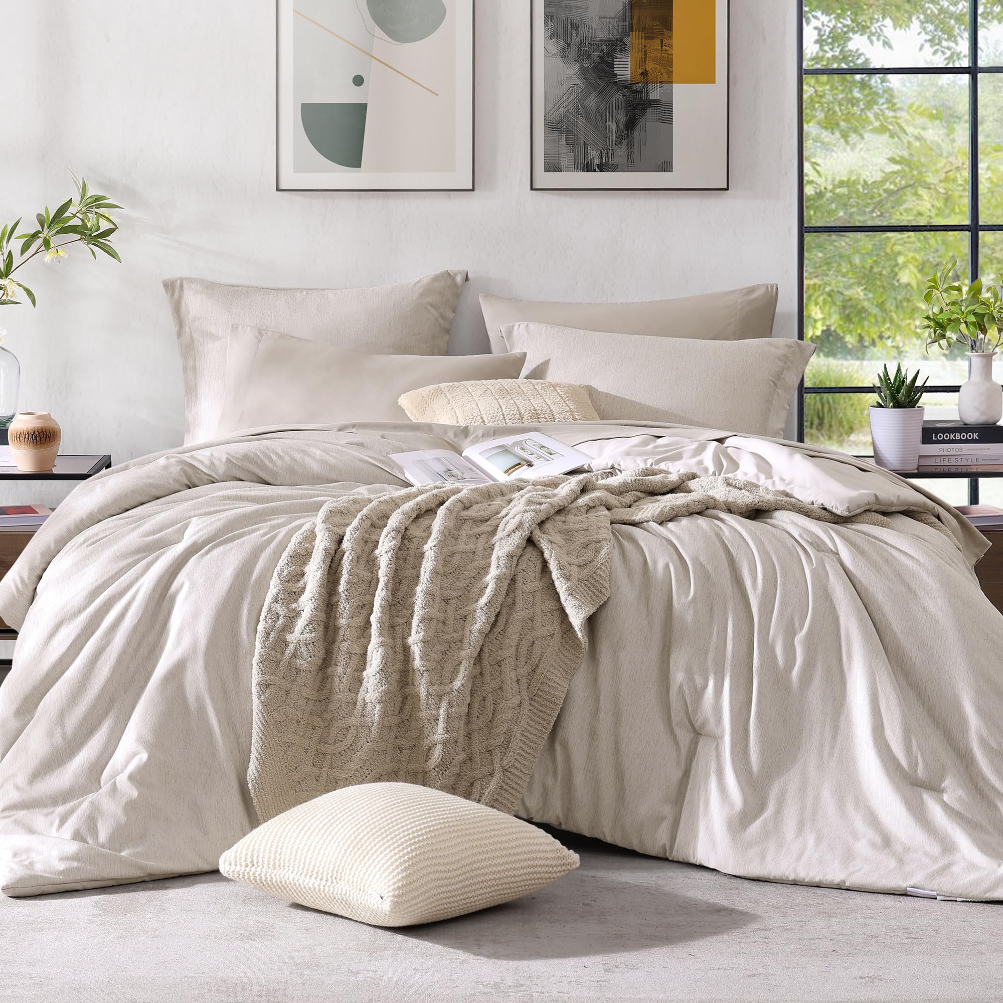 Amazon.com: Monbix Queen Comforter Set - 7 Pieces Cationic Dyeing