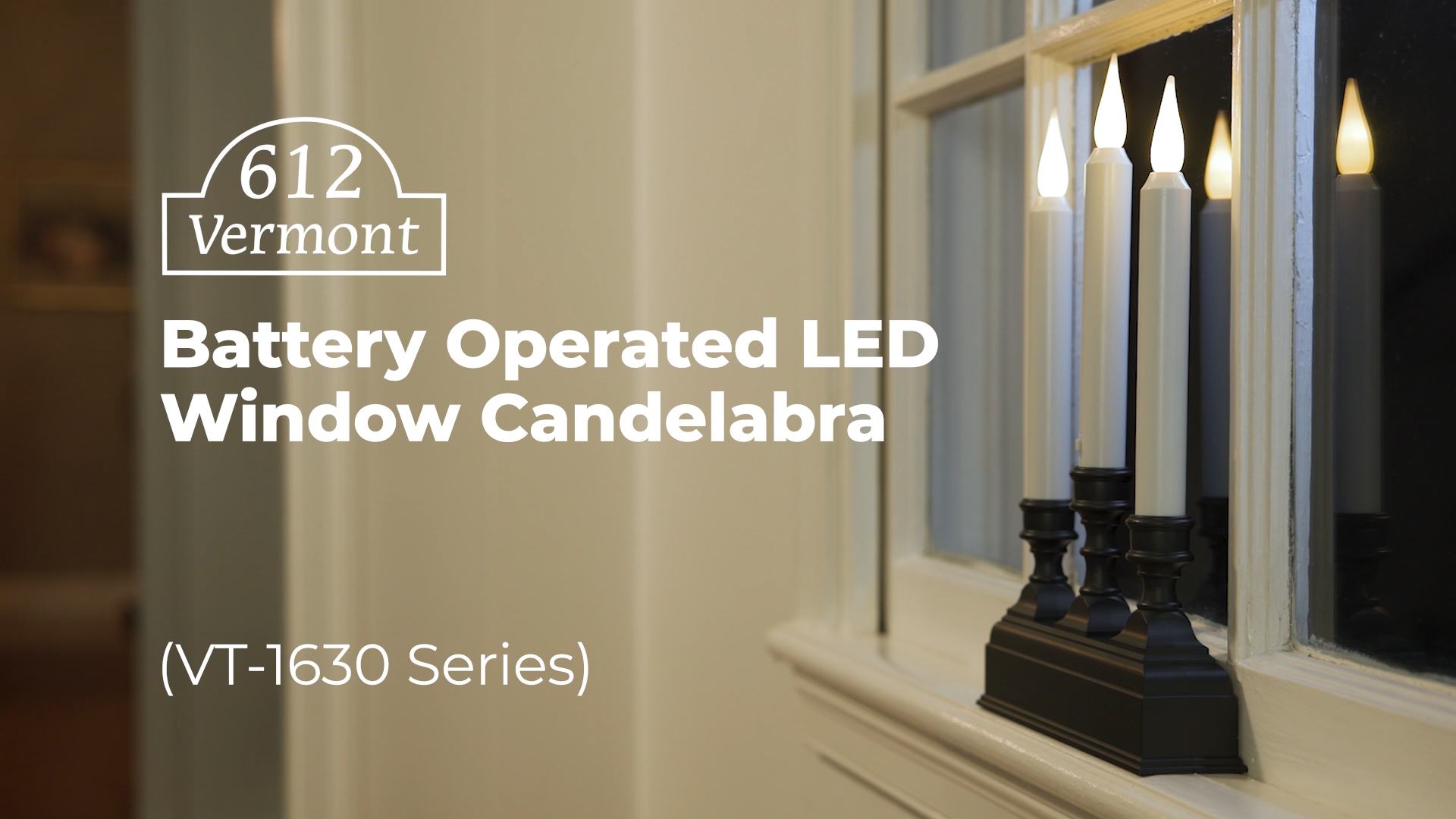 Image of 612 Vermont Battery Operated LED Window Candelabra with Sensor and 8 Hour Timer (Pewter)