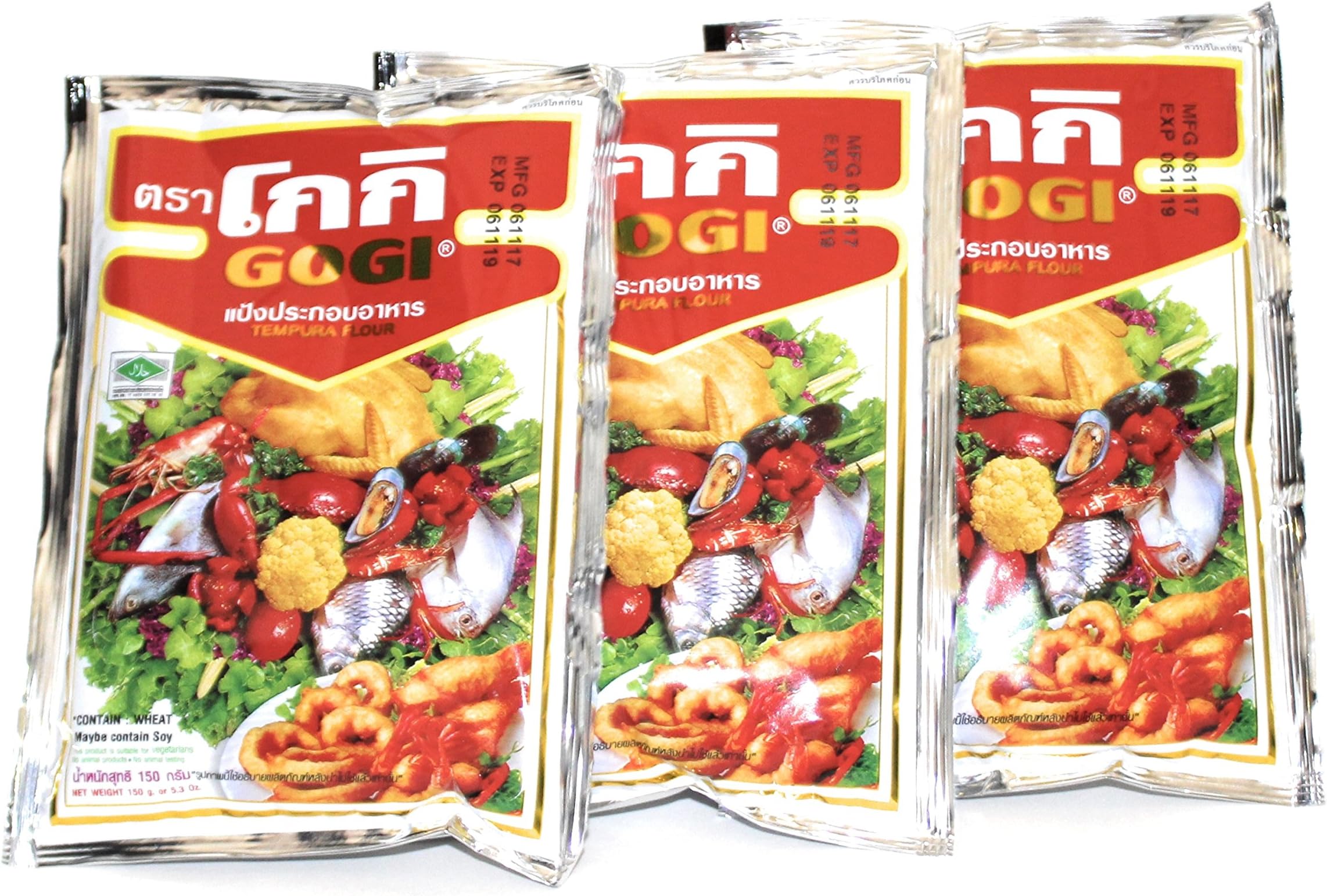 Gogi Tempura Batter | 3 pack | Traditional Fried Thai Self Rising Flour | 5.3 Oz | 150 g