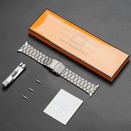 Miniatura 7 de Wolait Ultra 32 Watch Band Compatible Apple Watch Ultra Band 49mm & Series 1110 46mm,Genuine Titanium iWatch Bands with Button Clasp for Men