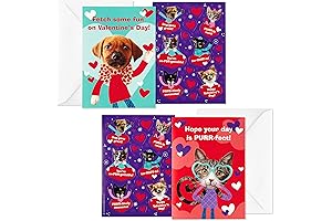 Hallmark Valentine's Day Cards for Kids School - Puppies and Kittens