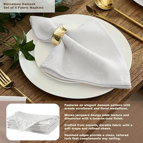 Miniatura 4 de Newbridge, Barcelona - Mantel de tejido damasco, 100% poliéster, no necesita planchado, resistente a la suciedad para cena, fiesta y banquete mantel