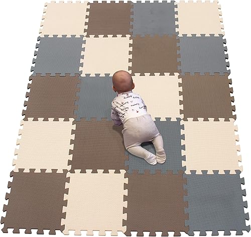 YIMINYUER - Azulejos conectables para formar tapete de juego y actividades para niños o bebés, de suave espuma EVA, para interior o exterior,