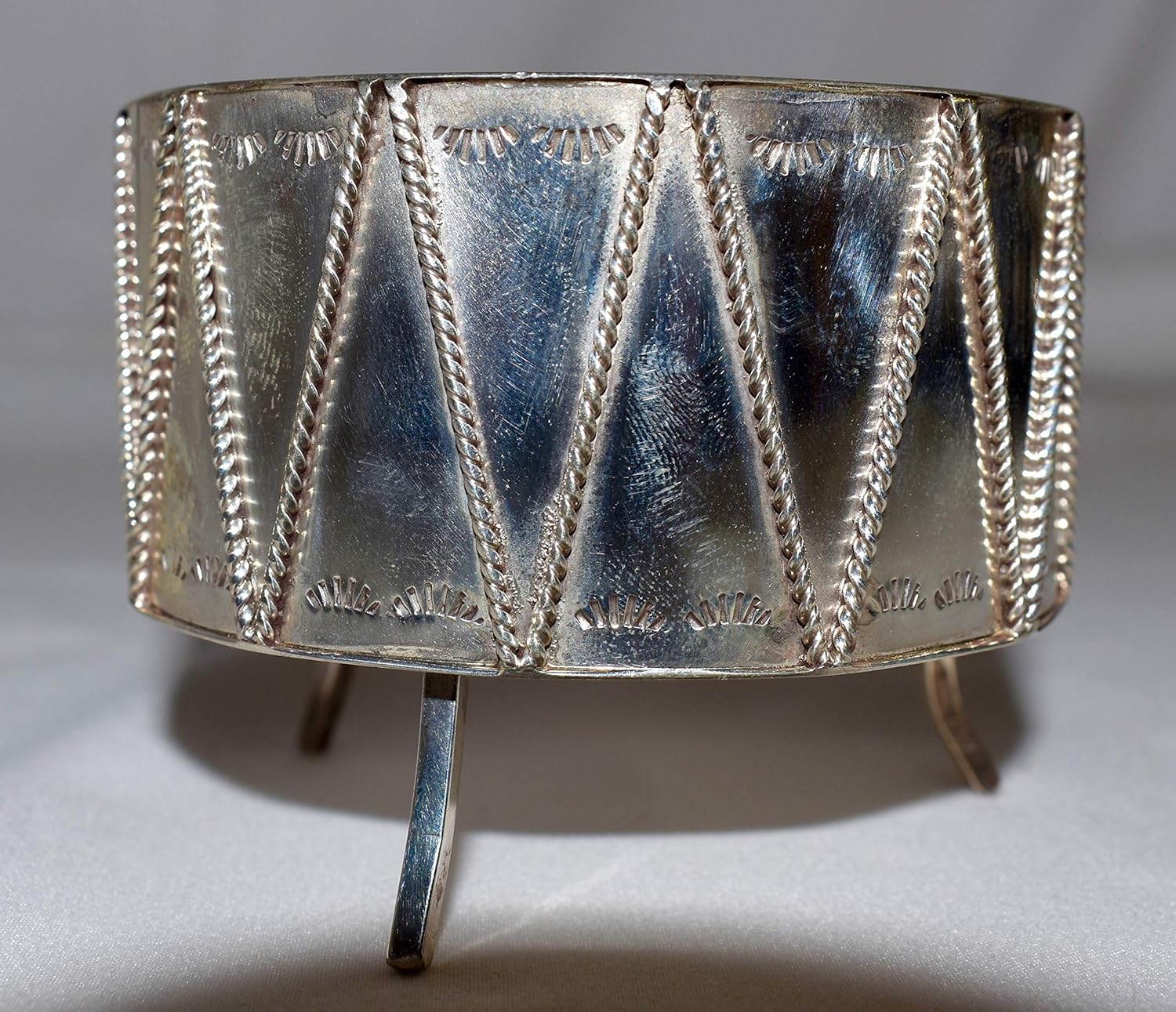 Handmade Pow Wow Drum 100% Sterling Silver