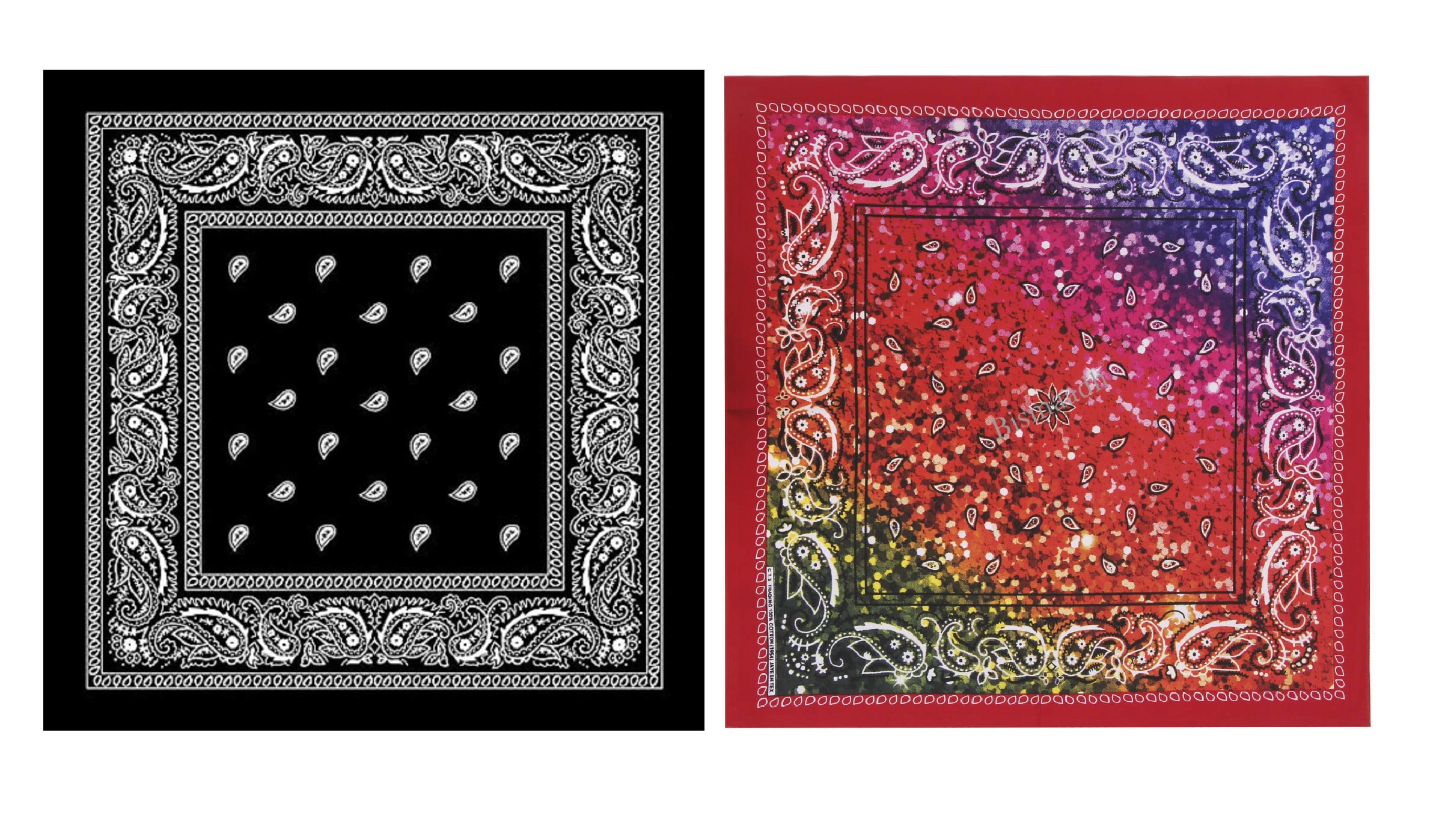 bismaadh Unisex Paisley Cotton Bandanas - Pack of 2-picture-9
