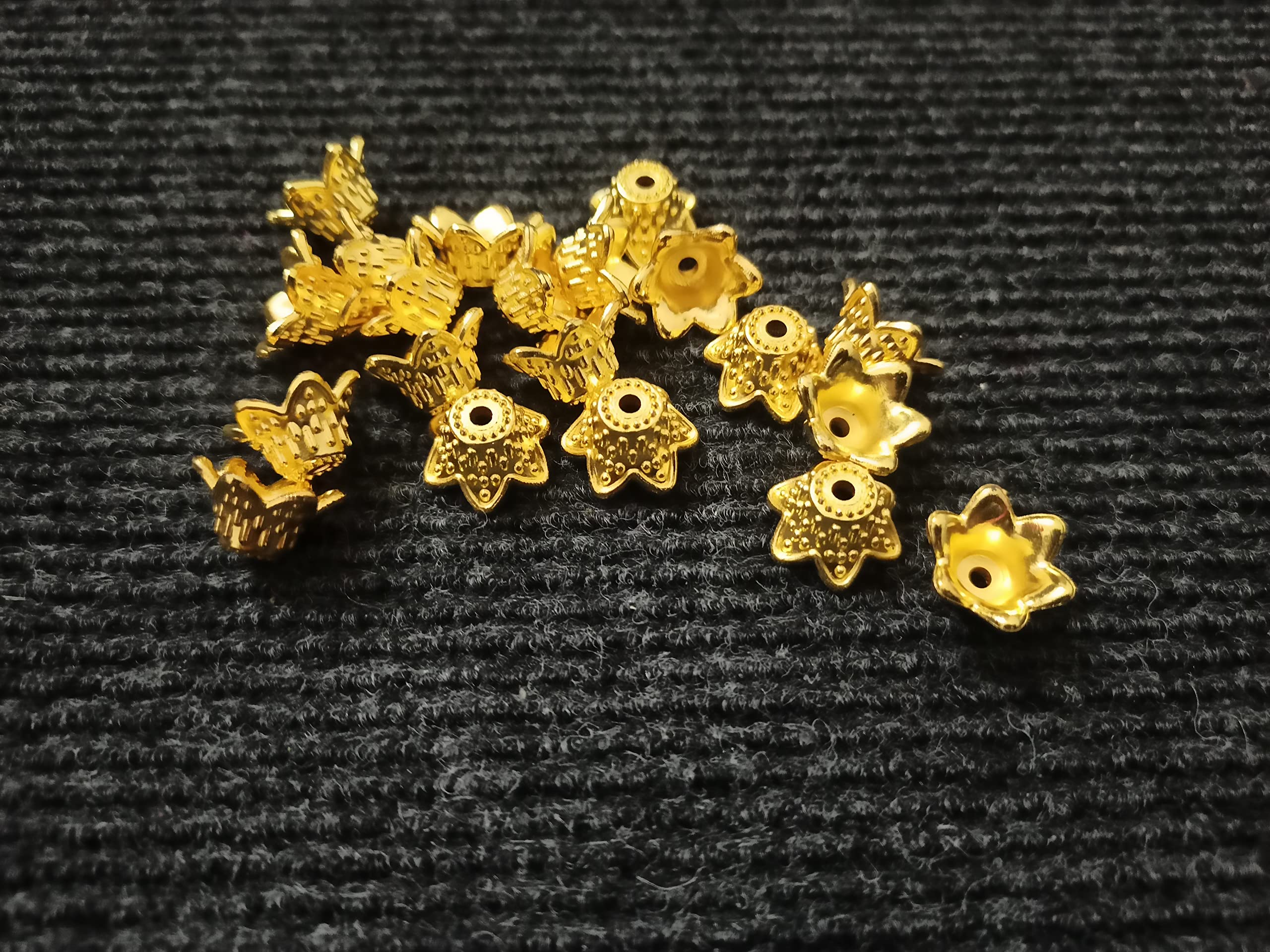 RITIKA CRAFT Golden Plastic Leaf 100 pcs for Toran Making/Jewellery Making/Craftwork/Decorations