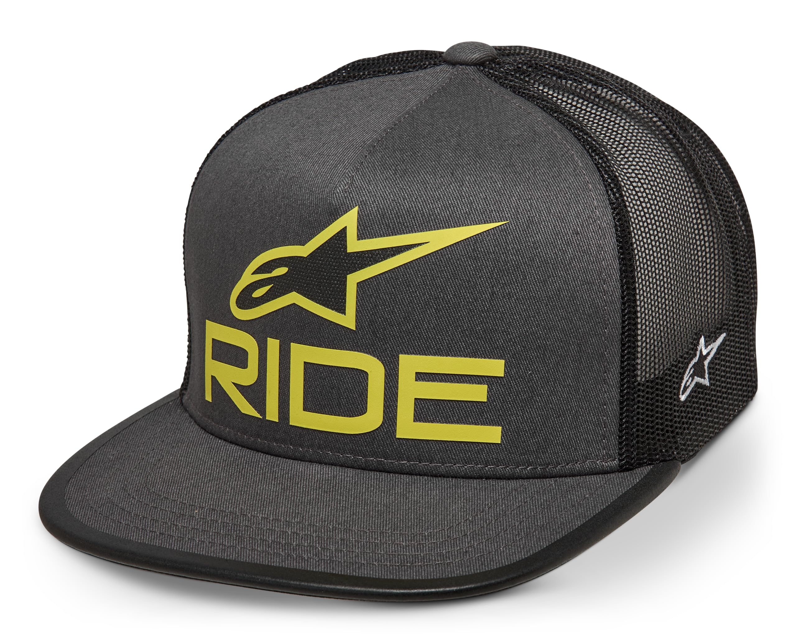 Alpinestars Men's Original Logo Trucker Hat Baseball Cap, Charcoal/Black/Lime, One Size