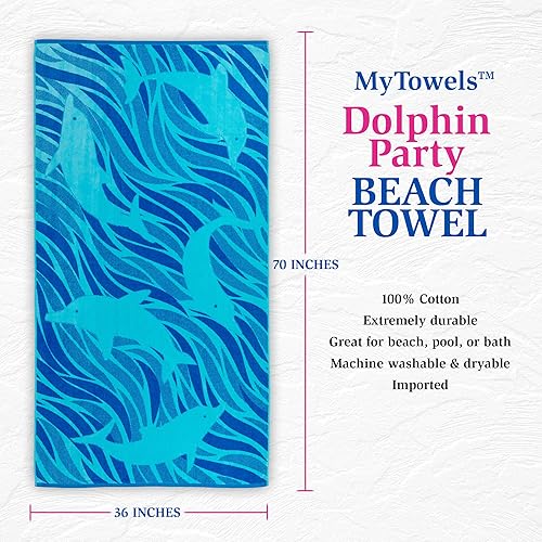 Miniatura 5 de MyPillow Toalla de playa de 36 x 70 pulgadas Fiesta de Delfines