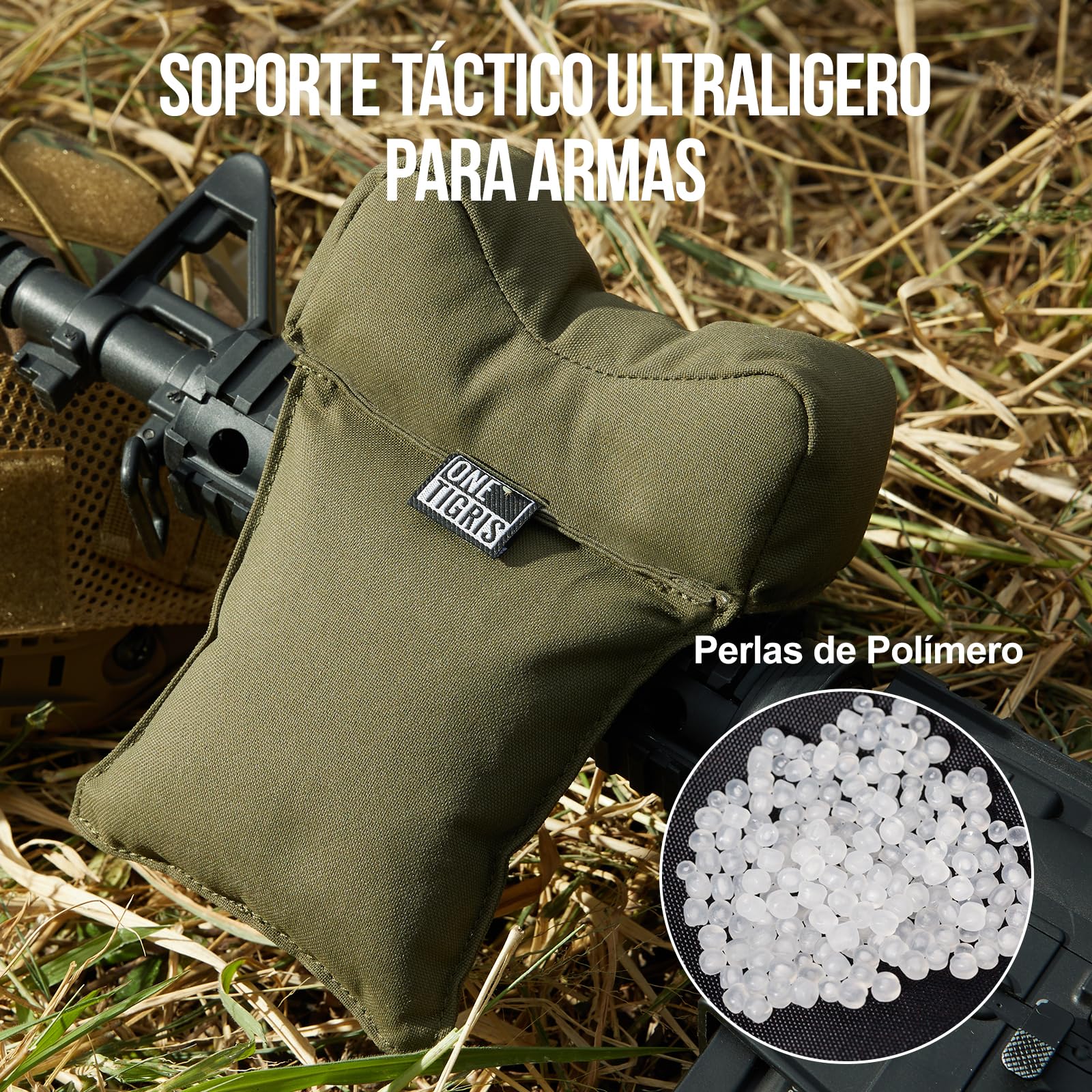 OneTigris - Soporte para armas, soporte de varilla frontal, bolsa de descanso de caza, soporte de rifle para exteriores, caza, tiro, deportes de tiro, práctica de tiro a objetivo-(verde guardabosques