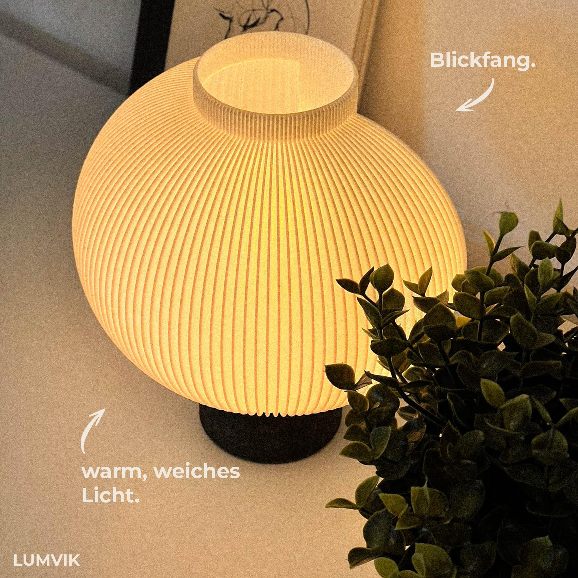 Tischlampe ORBIS, runde Design Tischleuchte für Wohnzimmer, Deko Lampe für Sideboard, gemütliche Designer Tisch Lampe, warmes & weiches Licht, Blickfang & Design Statement