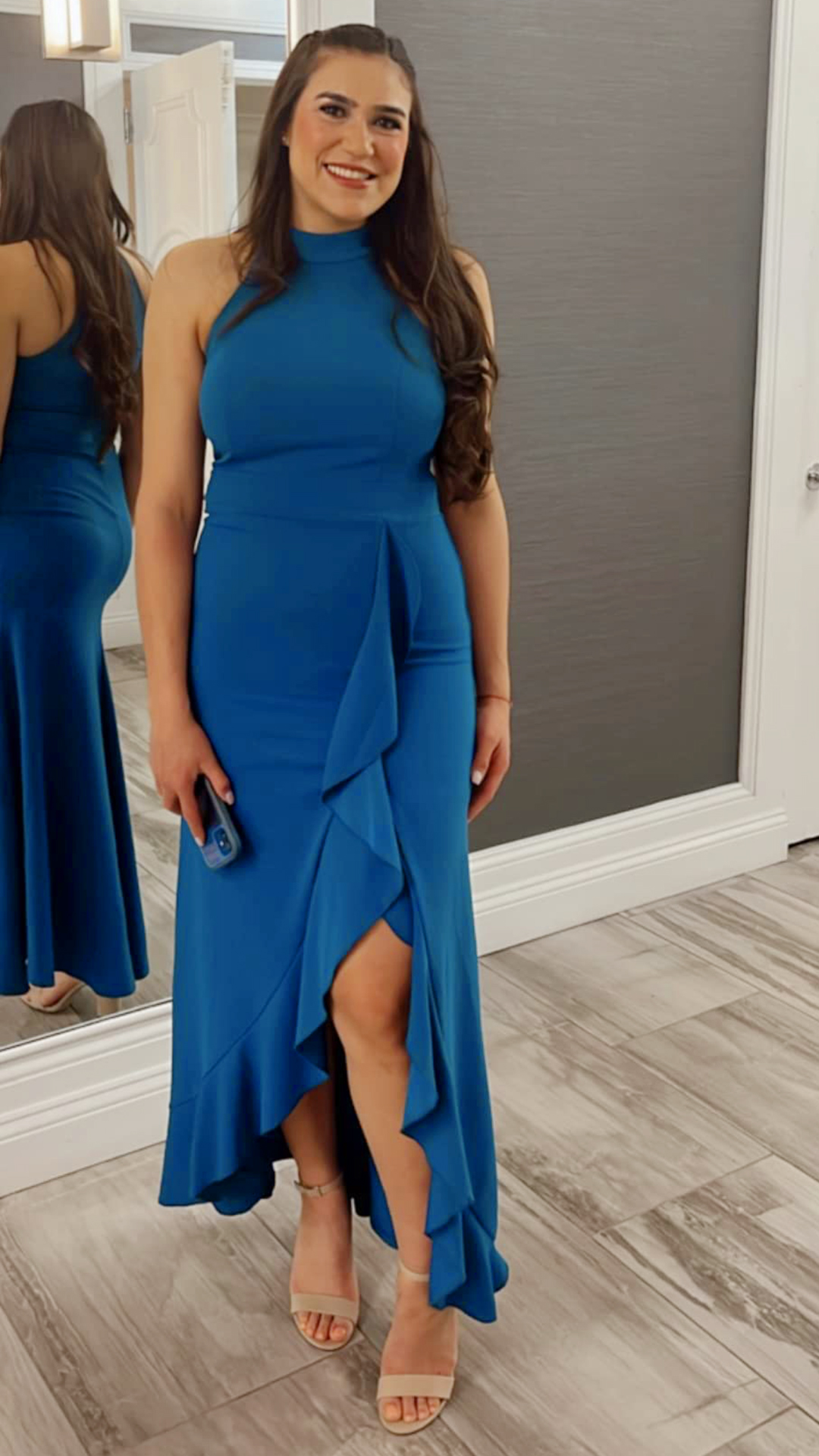 Amazon.com: WOOSEA Women's High Neck Split Bodycon Mermaid Evening Cocktail  Long Dress Green : Clothing, Shoes & Jewelry