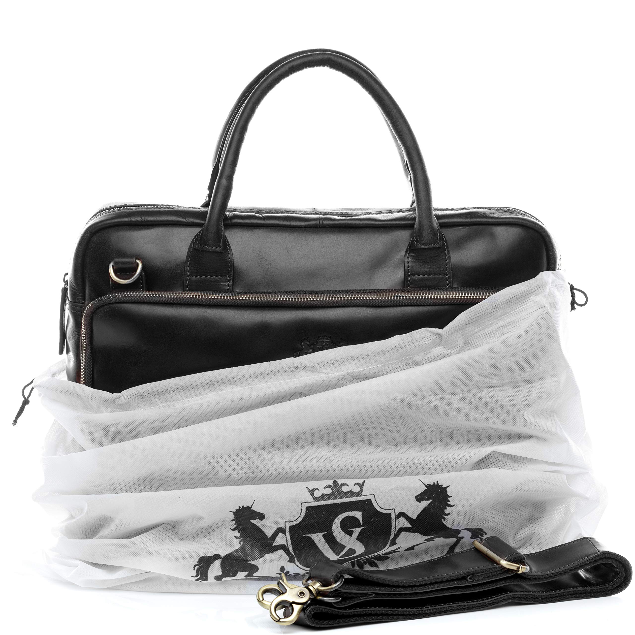 SID & VAIN Sac bandoulière Ordinateur Cuir véritable 15" Ryan Sac Porte-Document en bandoulière XL Grand Sac Messager école Etudiante Travail