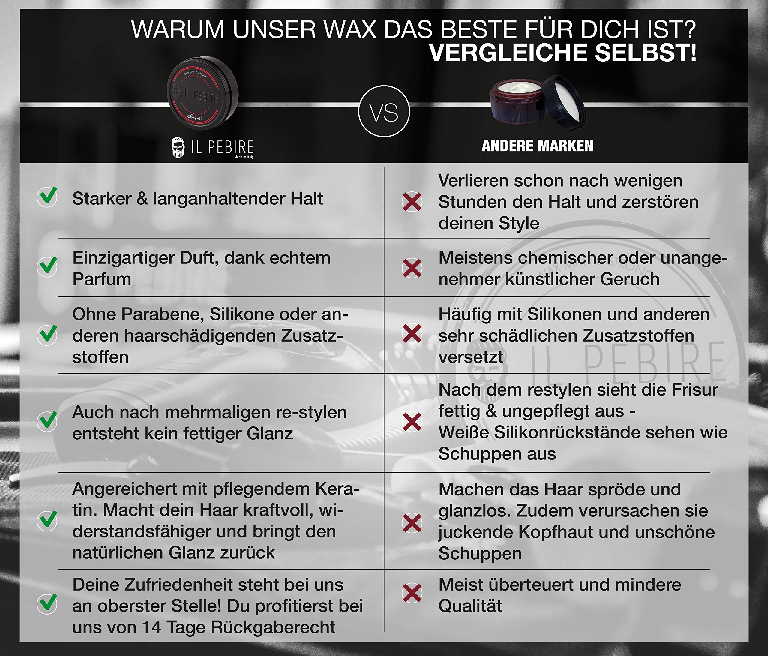 SECCO BLVCK Edition I ekstra matowy wosk do włosów I średni efekt trzymania i suchości I wosk do włosów na bazie wody I specjalnie do cienkich i średnich włosów I w każdej chwili możliwość