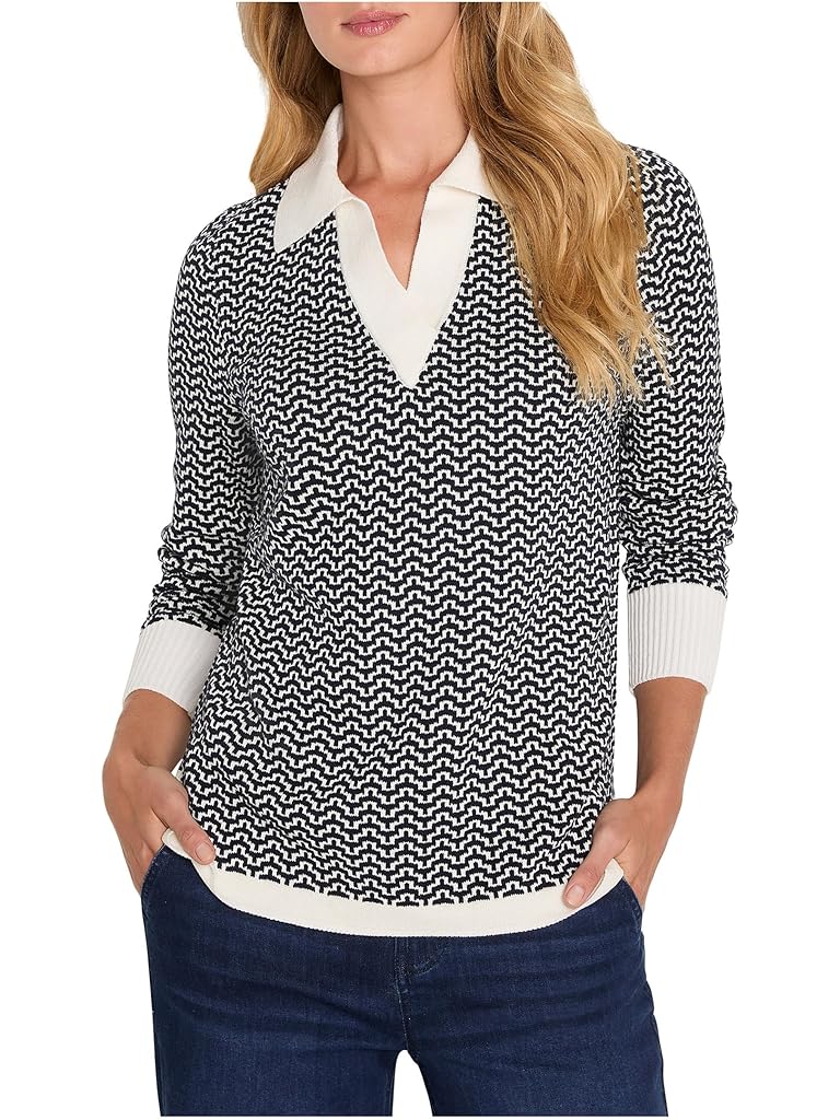 Multi NIC+ZOE Two Tone Jacquard Sweater