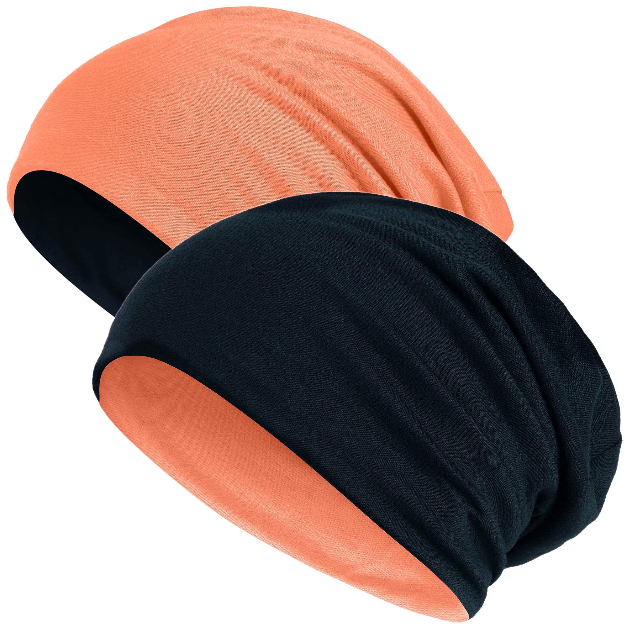 Hatstar Wende-Beanie für Damen & Herren, einfarbig oder zweifarbig, Outdoor Slouch Beanie, Fahrradmütze aus Baumwoll-Mix, One Size, atmungsaktive Laufmütze, Bequeme Übergangsmütze für Sommer