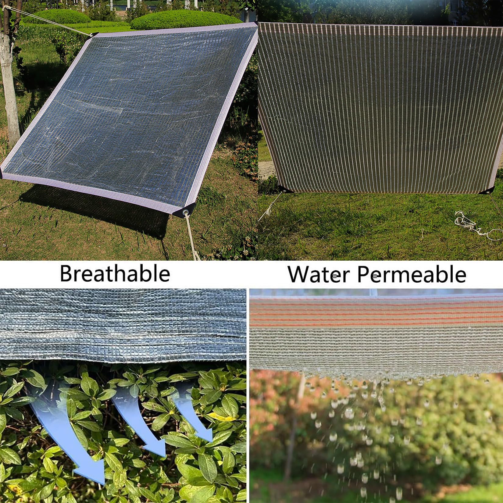 Telo Ombreggiante Foglio di alluminio 4x5m Rete Ombreggiante | per Esterni Con Occhielli,90% Sole/UV Protezione Tessuto Ombreggiantes Traspirante per Esterno,Serra,Balcone