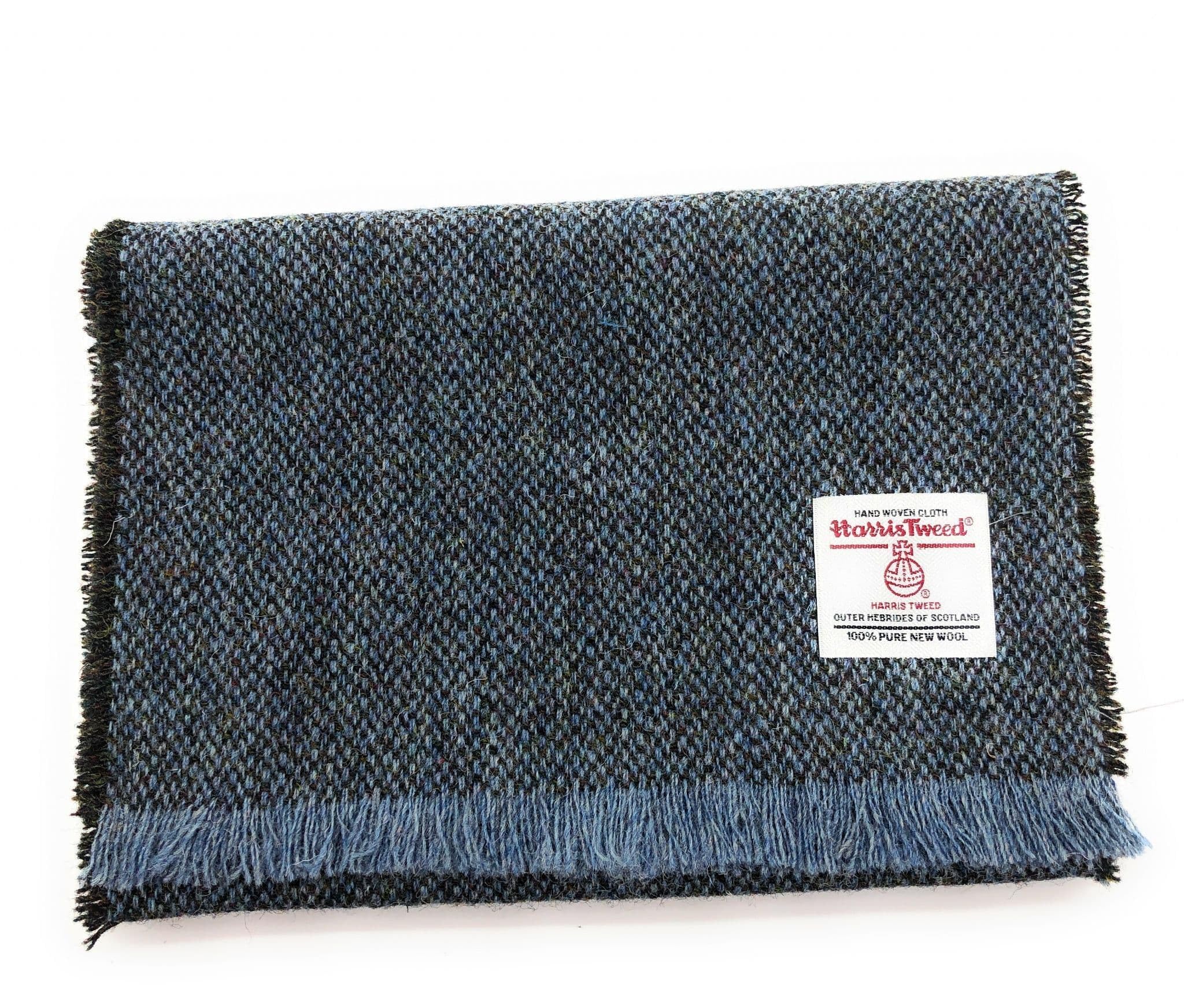 Scottish Essence Unisex Blue Fleck Harris Tweed Scarf, Made In Scotland (Blue Fleck)