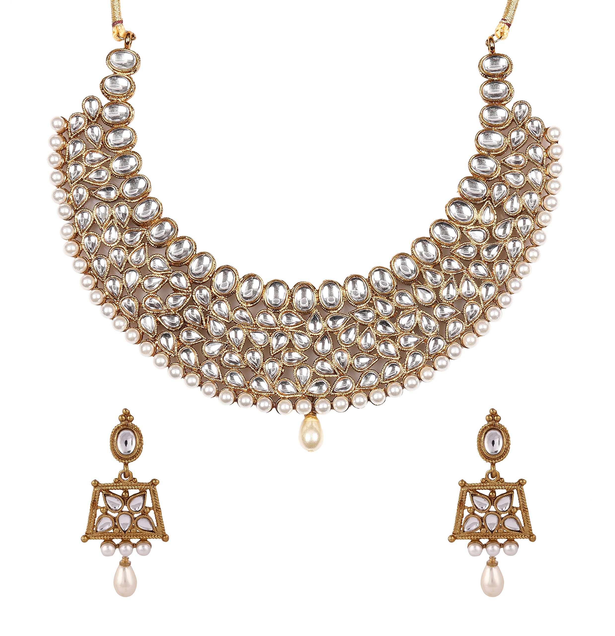 See full amazon price history chart for ZAVERI PEARLS Antique Gold Tone Traditional Kundan & Pearls Necklace & Earring Set For Women-ZPFK18502 ZAVERI PEARLS Antique Gold Tone Traditional Kundan & Pearls Necklace & Earring Set For Women-ZPFK18502 (B0DBQ9KRDN) Amazon Price History, Amazon Price Tracker