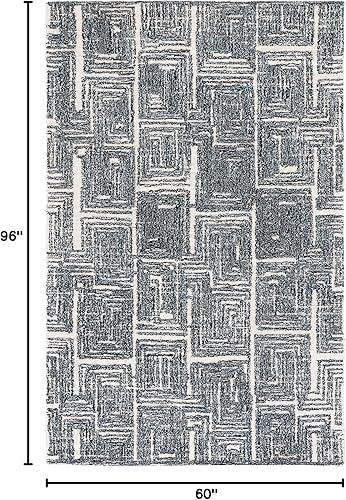 Miniatura 8 de Safavieh Metro Collection - Alfombra cuadrada de 6 pies, color negro y marfil, hecha a mano de lana abstracta moderna, ideal para zonas de alto