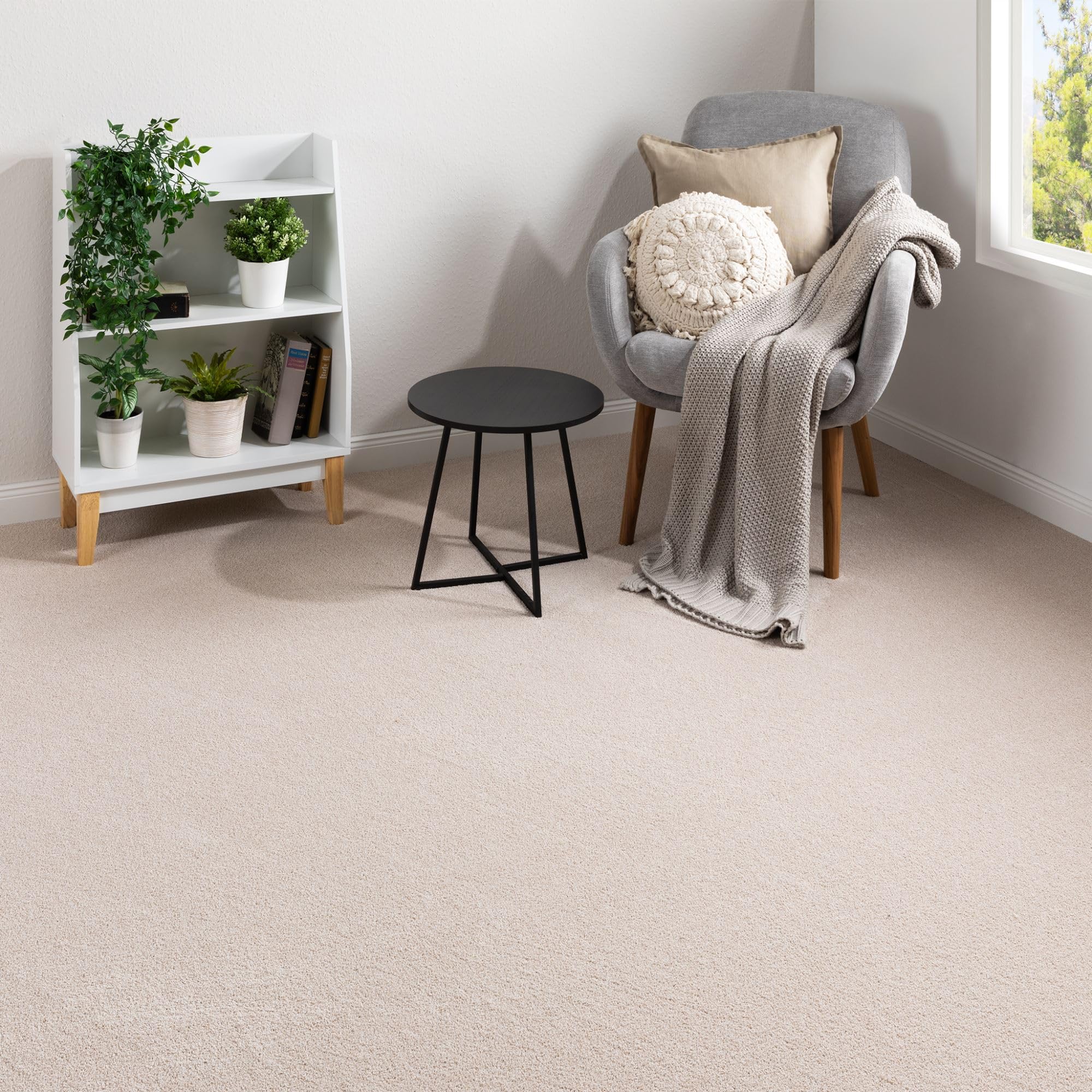 Steffensmeier Teppichboden Elba Meterware | Auslegware für Kinderzimmer Wohnzimmer Schlafzimmer | Creme, Größe: 100x400 cm