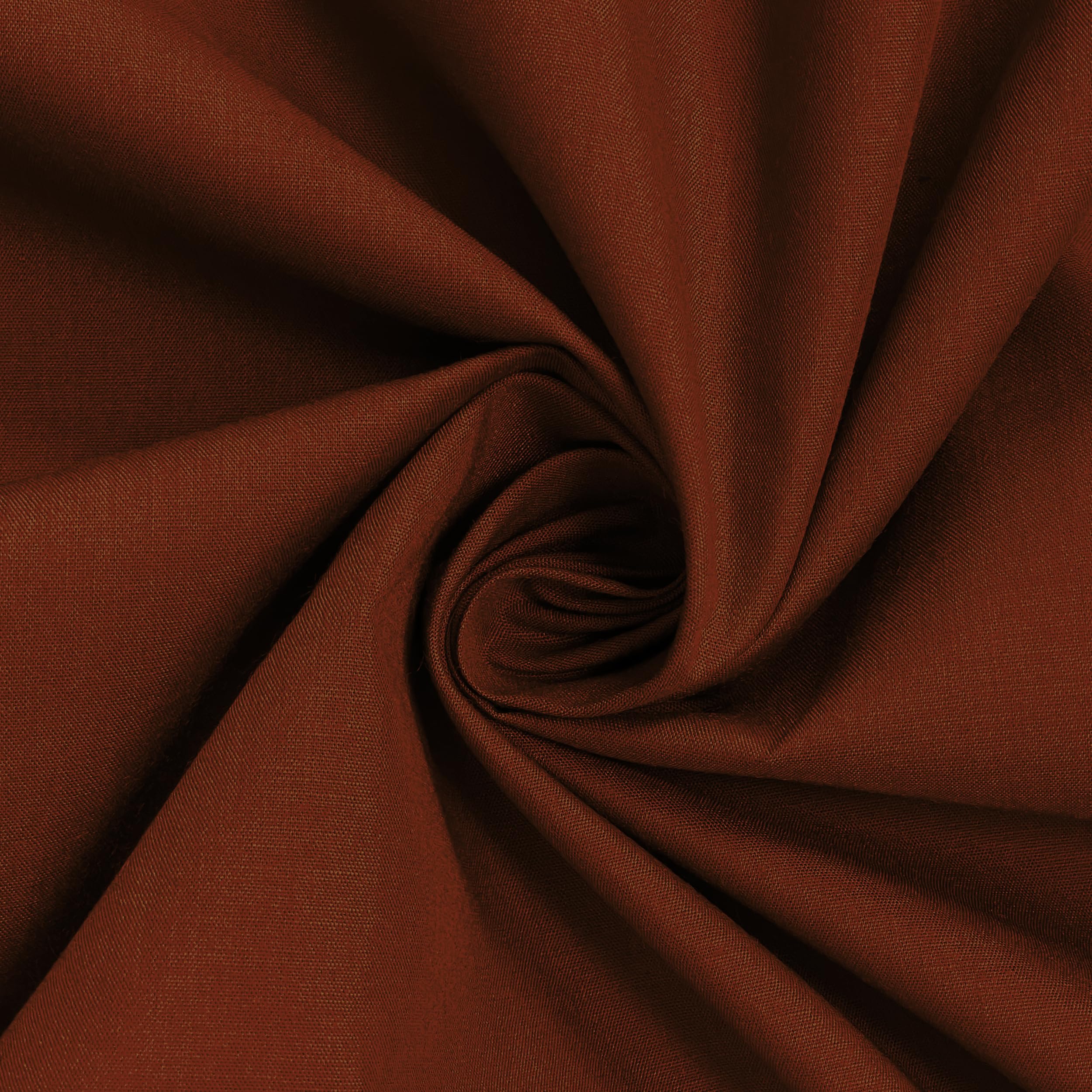 Chestnut Plain Polycotton Fabric Material Poly Cotton Dress Craft Material 45" Wide - Pre Cut Sizes 100cm x 114cm (39" x 45")