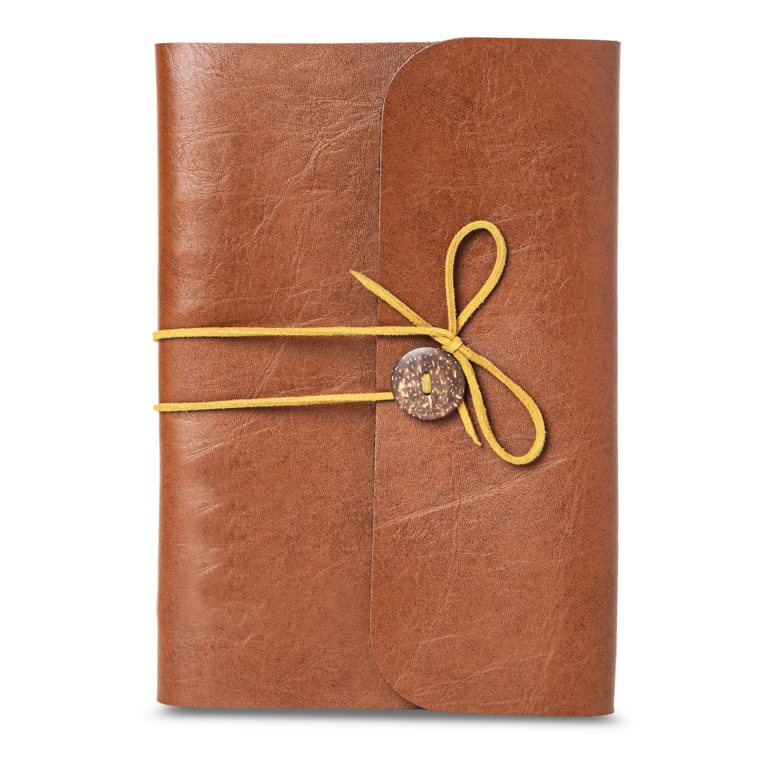 The Signature Box Diary With Thread - Synthetic Leather, Stylish Design, Perfect for Journaling, Refillable pages, Vegan leather Diary, Corporate Gift (Brown With Beige Thread)