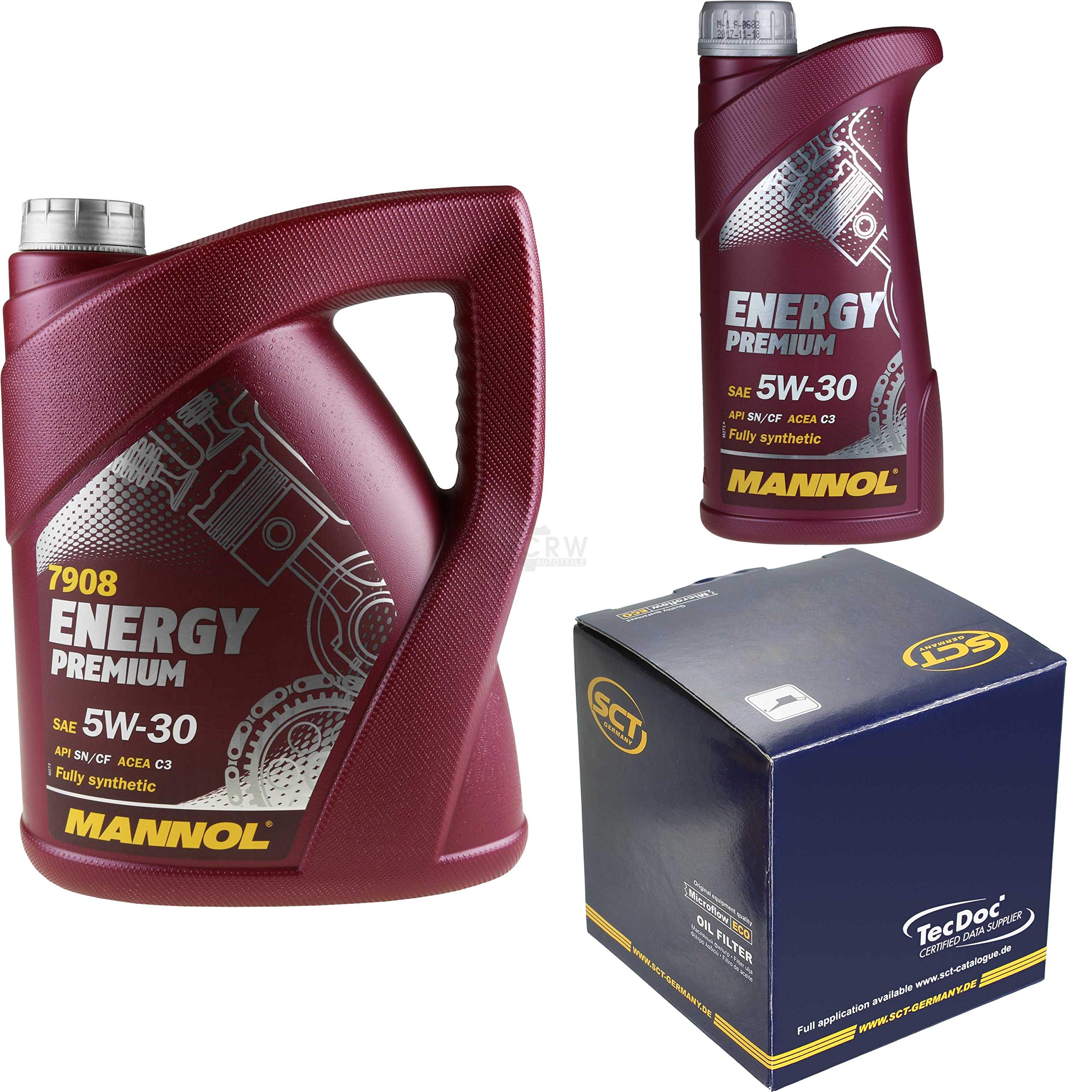 Filter Set Inspektionspaket 6 Liter Motoröl Energy Premium 5W-30 API SN/CF Ölfilter