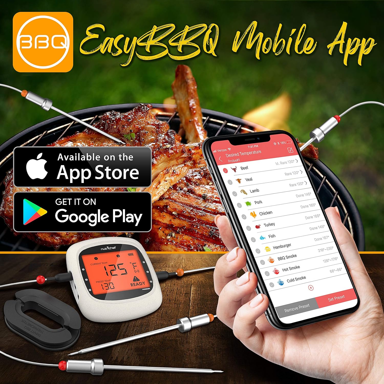 NutriChef Bluetooth Meat Thermometer Review BBQ Thermo Hub