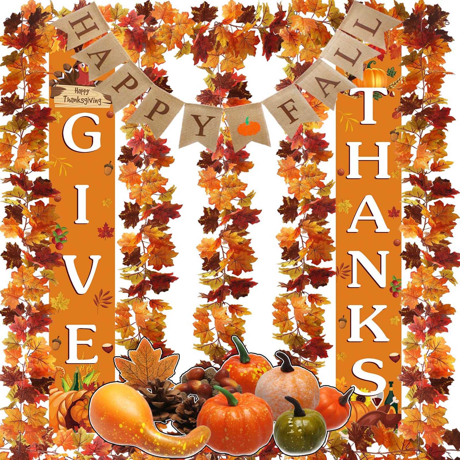 GardenNow 5 Pack Fall Maple Leaves Garland