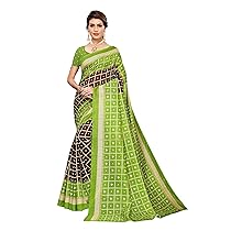 Tarshika Women’s Art Silk Printed Saree With Blouse Piece(BANDHANI CHECK)