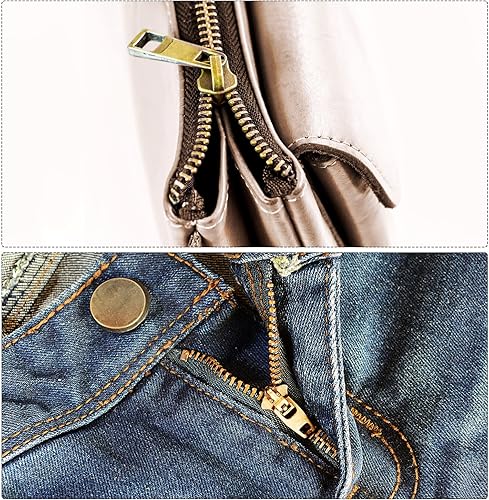 Miniatura 5 de uxcell 16 juegos de reparación de cremallera, 5 cajas de retención y pasadores de inserción, deslizadores de cierre de metal para bolsas, abrigos y