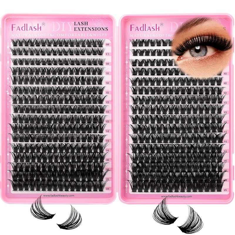 Cílios Postiços em Tufo FADLASH 60D+80D, Curvatura D, 10–18 mm