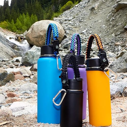 Miniatura 9 de Mango de paracaídas  Cuerda de supervivencia con anillo de seguridad y mosquetón compatible con botellas de agua de boca ancha Hydro Flask de 12