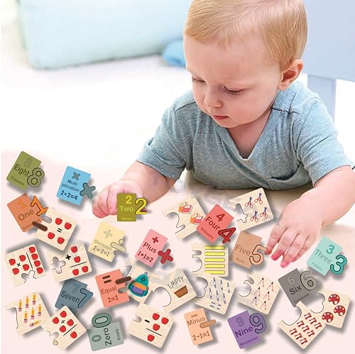 Image of Eco Friendly Materials Wooden Learning Toys Puzzle for Brain Training /jorky Cutting for Home /School /Non-Toxic /Education Memory Games for Baby Boy and Girl (Lock Number)