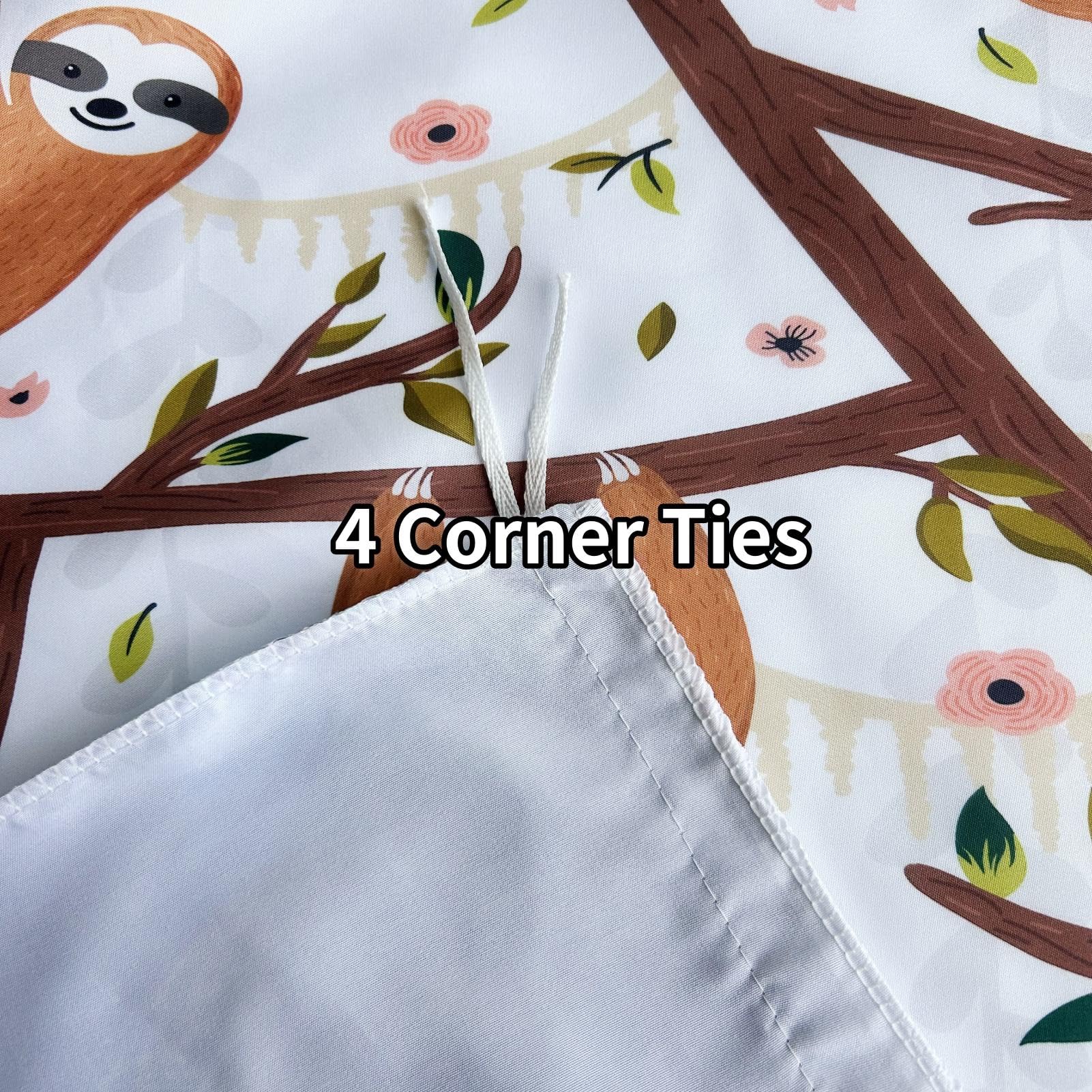 ANHOPE Sloth Duvet Cover Set Soft Lightweight Microfibre 3 Piece Bedding Set including 2 Pillowcase Cute Cartoon Jungle Animal Sloth Print Pattern Kids Boys Girls Quilt Cover with Zipper Closure Double - Image 4