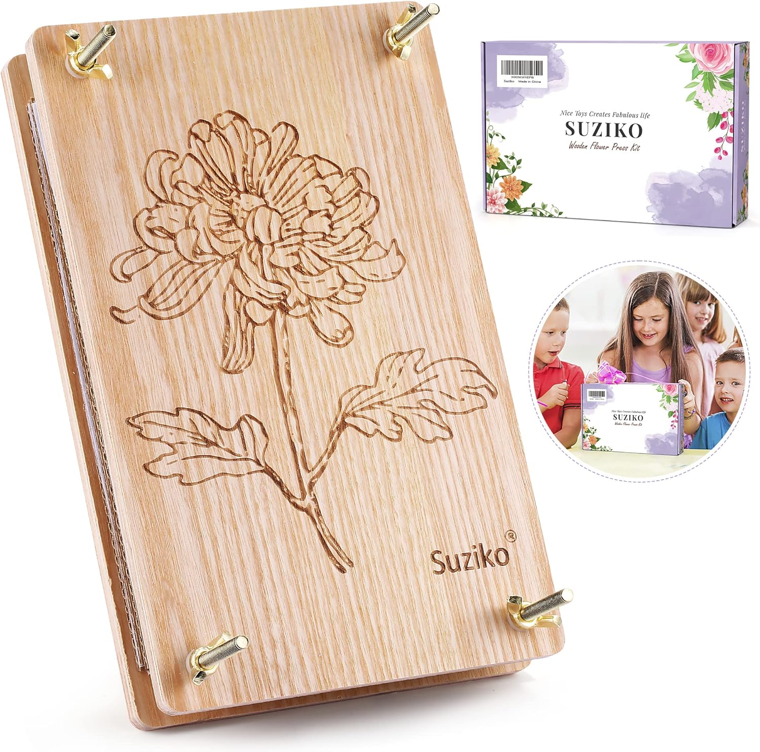 Suziko 2 PacksLarge Flower Press Kit for Adults& Kids Flower &Plant Preservation Kit Arts and Crafts for Adults Leaf Press & Flower Press- Great Gift for Lovers