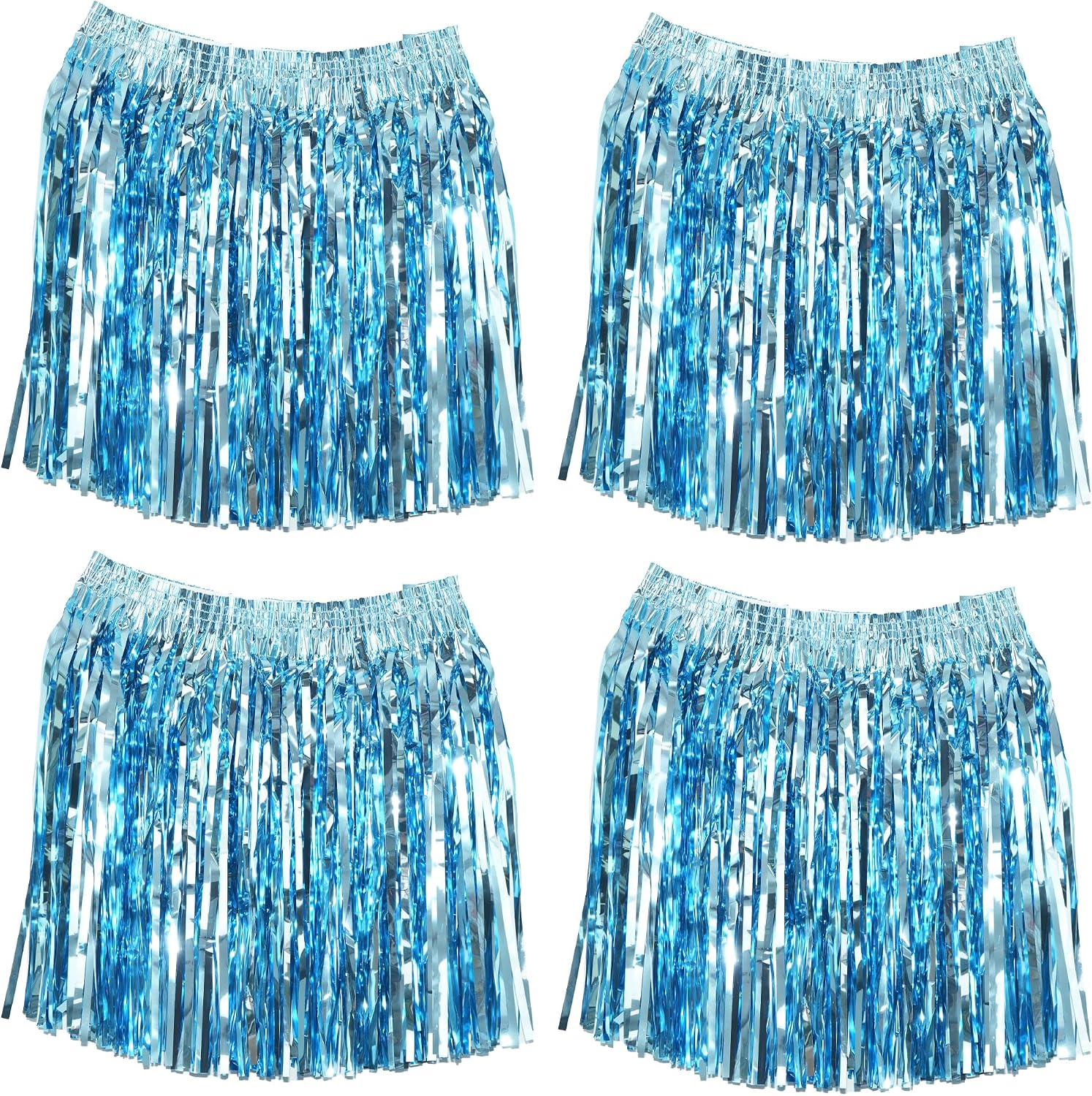 GREATRIL Foil Fringe Skirts Skirts for Birthdays Cheeleading Dance Performances - 4 Packs