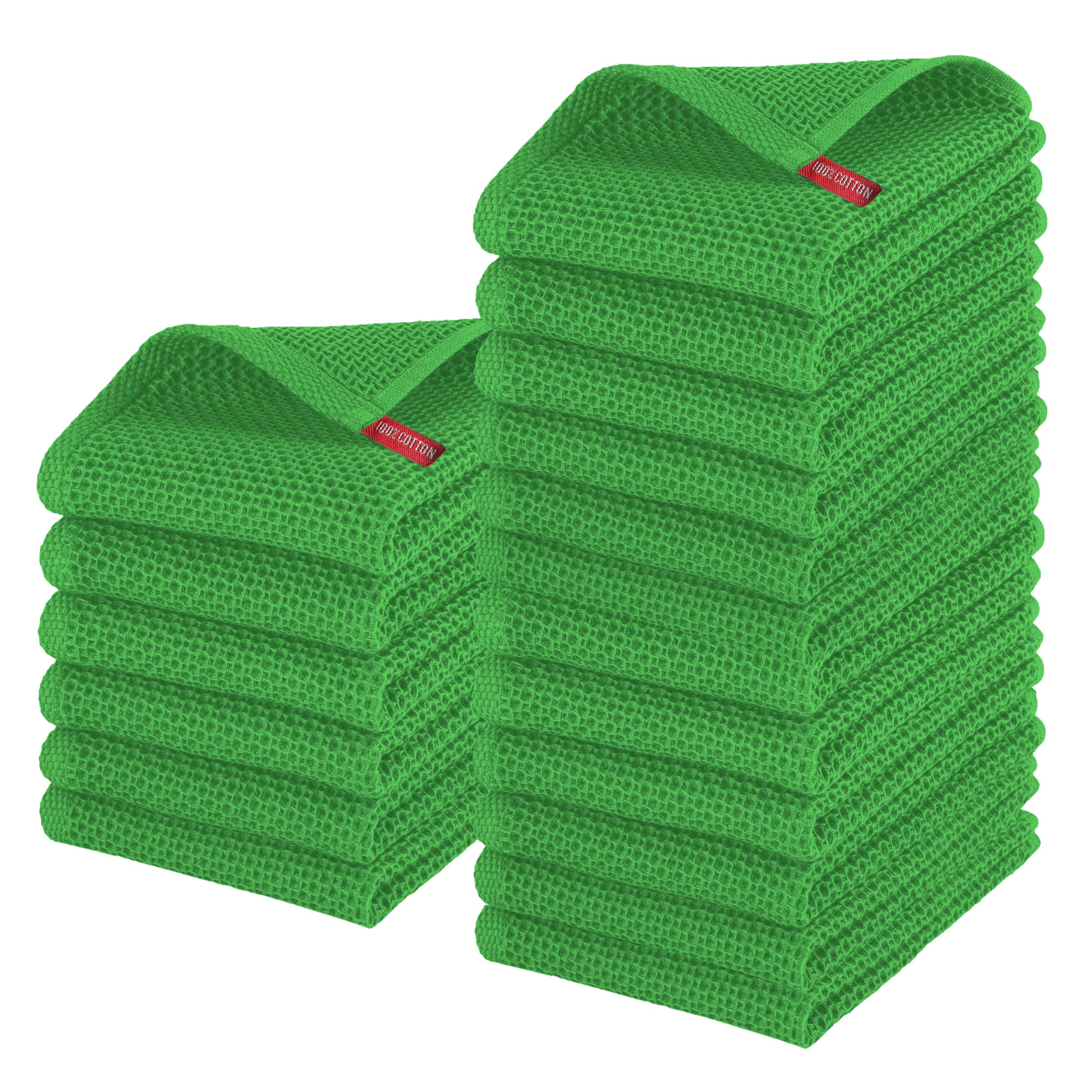 Elegant Comfort Asciugamani da cucina in 100% cotone turco, a nido d'ape, ad asciugatura rapida e super assorbenti, ultra morbidi, multiuso, 40,6 x 63 cm, colore: verde smeraldo