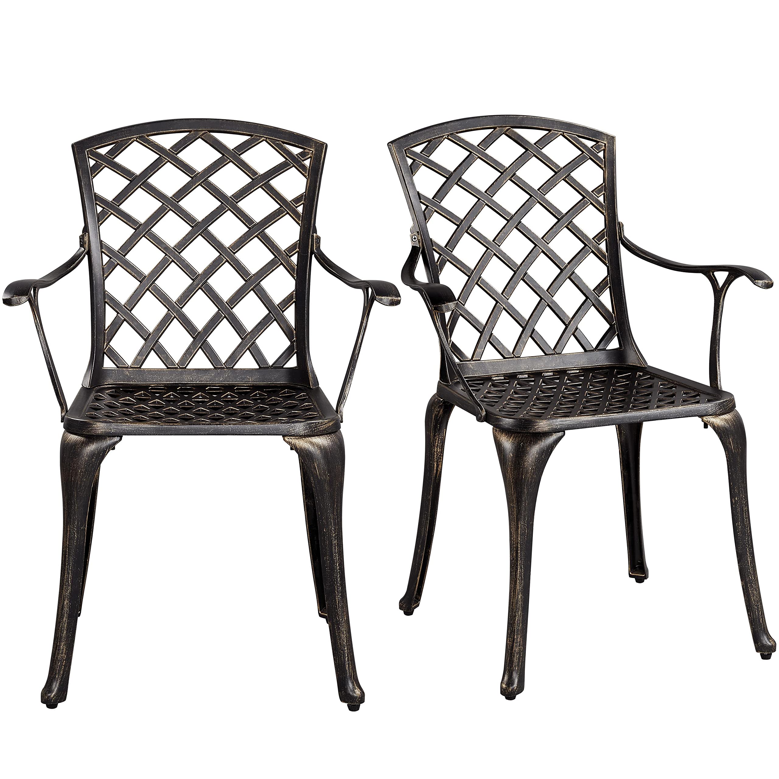 costoffs 2pcs Bistro Chairs Patio Garden Chair Metal Aluminum Dining Chairs Garden Furniture for Backyard/Lawn/Terrace