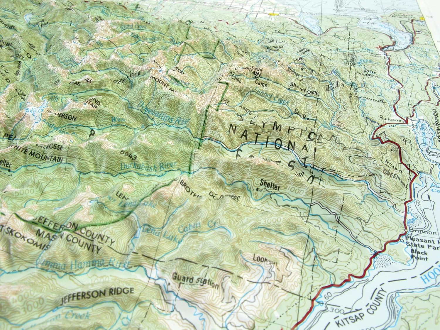 Hubbard Scientific 3D Olympic National Park Map | A True Raised Relief Map - You Can Feel the Terrain | Vacuum-formed Molded | 25" x 18.5" | Detailed Topography
