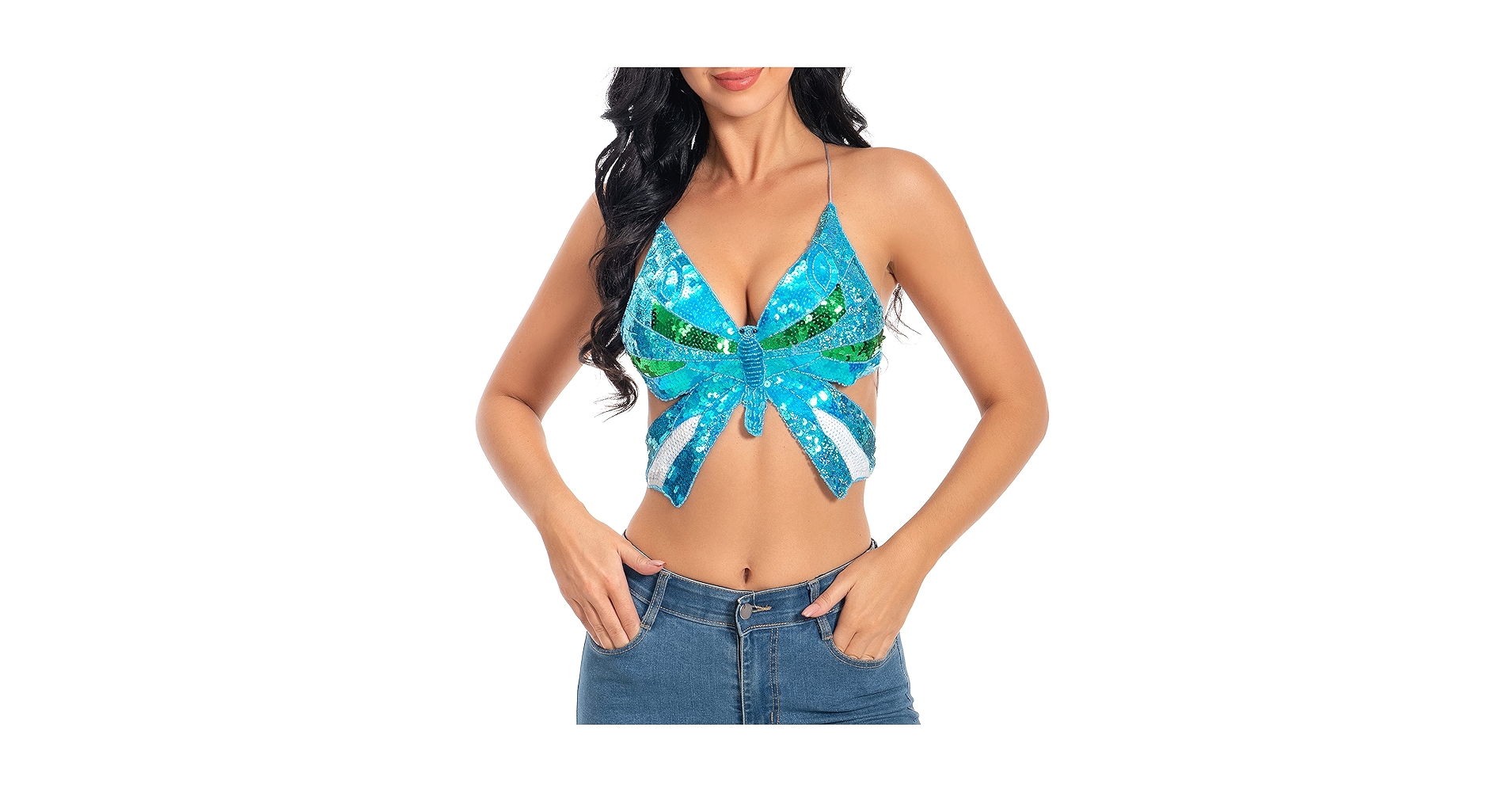 Amazon.com: Baisdan Butterfly Tops for Women Rave Tops