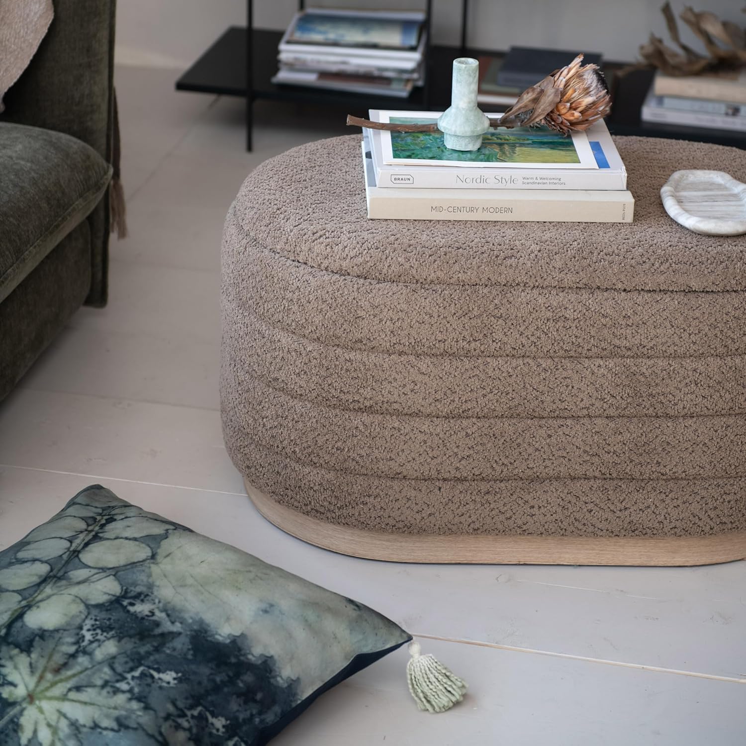 Bloomingville, Multicolor Aqua Serenity Velvet Tassel Pillow