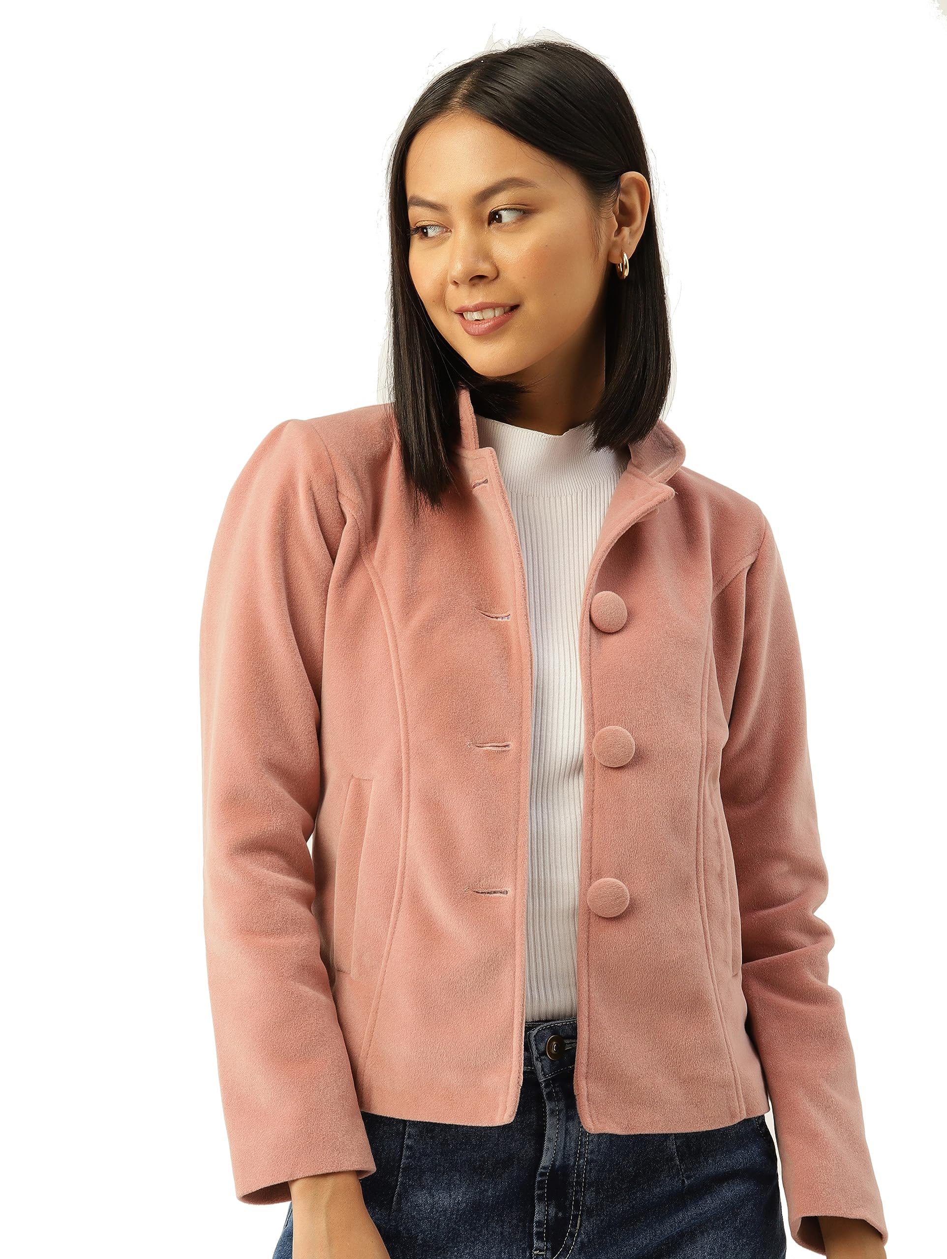 Long Winter Wear Velvet Jacket For Women-image-12